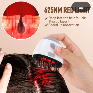 Vibration Head Massager Scalp Applicator Red Light Therapy Hair Growth Massage Comb Medicine Liquid Hair Oil Applicator Brush